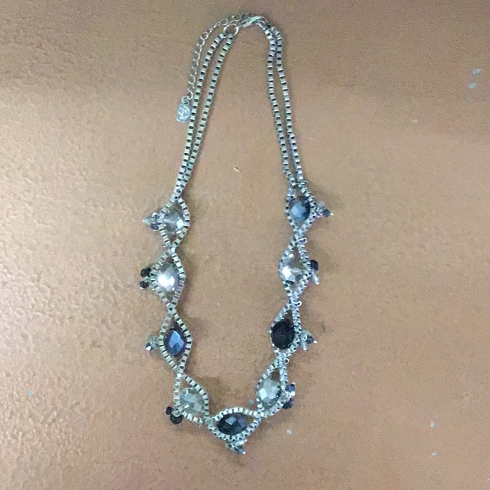 3/$20 🦋Necklace large black and clear crystal.🦋